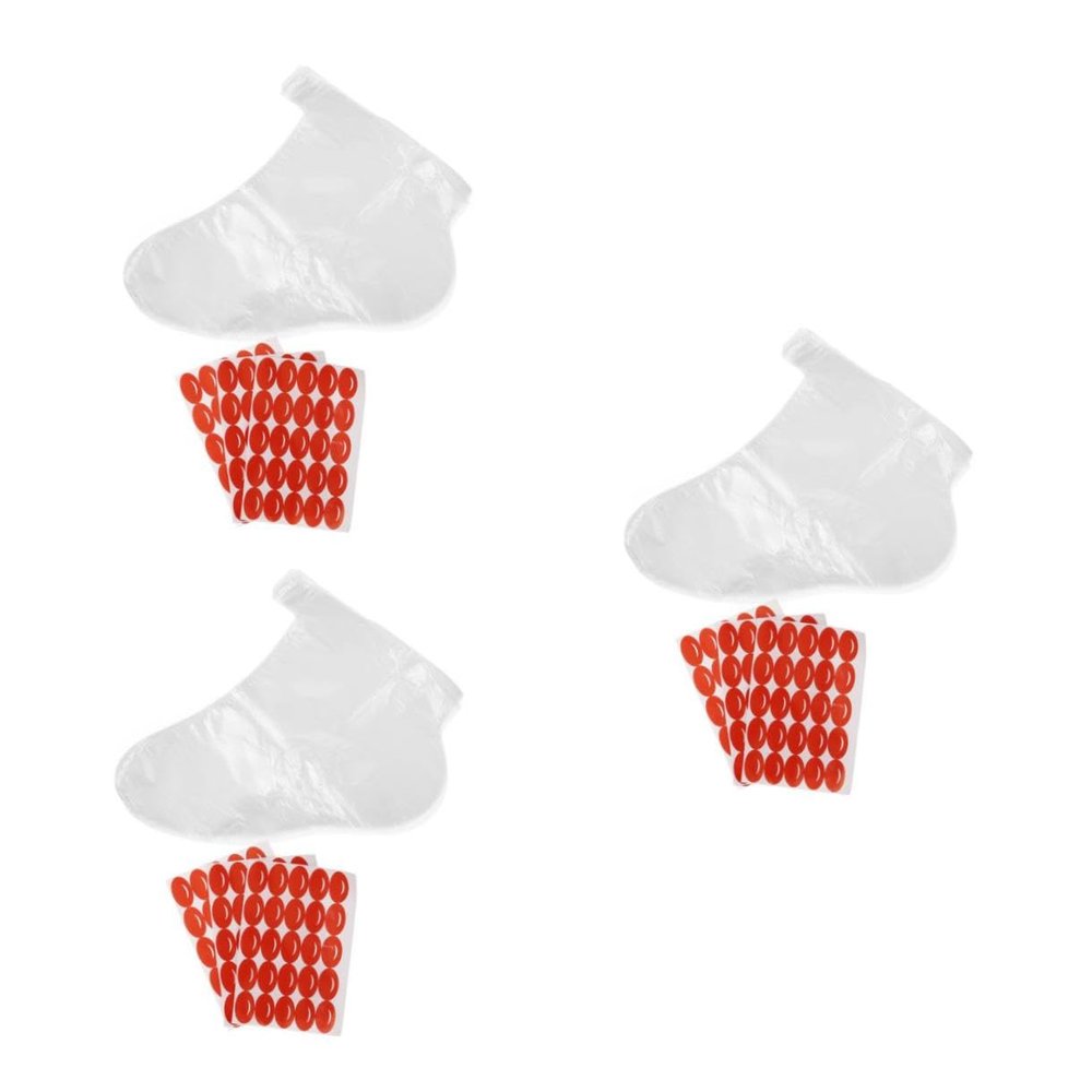 Baluue 3sets Moisturizing Foot Covers -Cracking Transparent Socks for Foot Care Adhesive for Spa Salon and Home Use