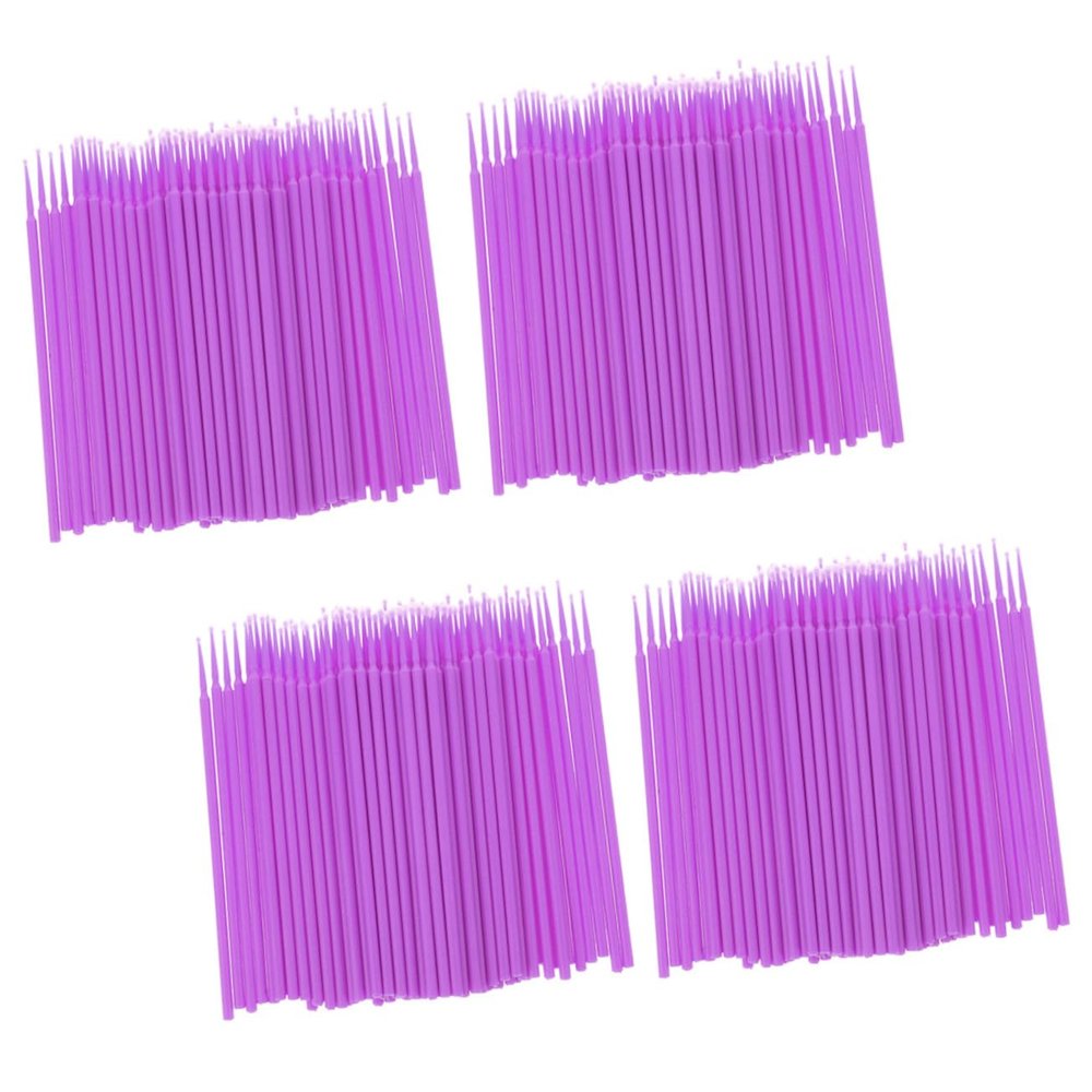 FRCOLOR 4packs Plastic Injection Molding Beauty Cotton Brush for Makeup Artist Eyeshadow Applicators Disposable Swabs Light Portable