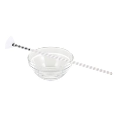 OHPHCALL 2pcs Facial Mask Brush Set Mixing Bowl Fan Shaped Applicator for Spa and Home Use Beauty Tool Kit for Application and Exfoliation