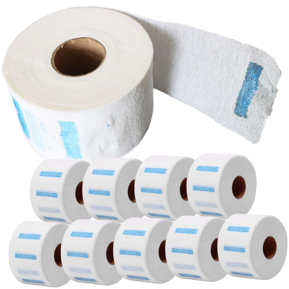 FOMIYES 10rolls Professional Barber Neck Strips Stretchy Hairdressing Neck Wraps Disposal Paper