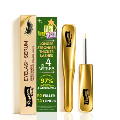 Eyelash Growth Serum for Longer Thicker Lashes & Stronger Natural Lashes, Lash Growth Serum with Peptides & Biotin, Vegan & Non-Irritating Daily Formula, Safe for Sensitive Eyes, 5ml