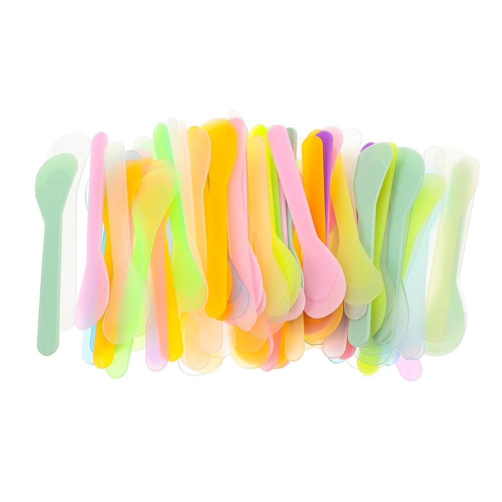FRCOLOR 150pcs Facial Cream Spatula Plastic Mud Mask Mixing Spoons for Beauty Salon for Cream Application Travel Lightweight Scrapers