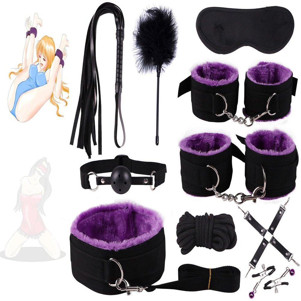 10-Piece Purple Nylon Multi-Sport Travel Set, Easy to Carry, Durable and Comfortable, Lightweight, Breathable Material, Professional Design -Z