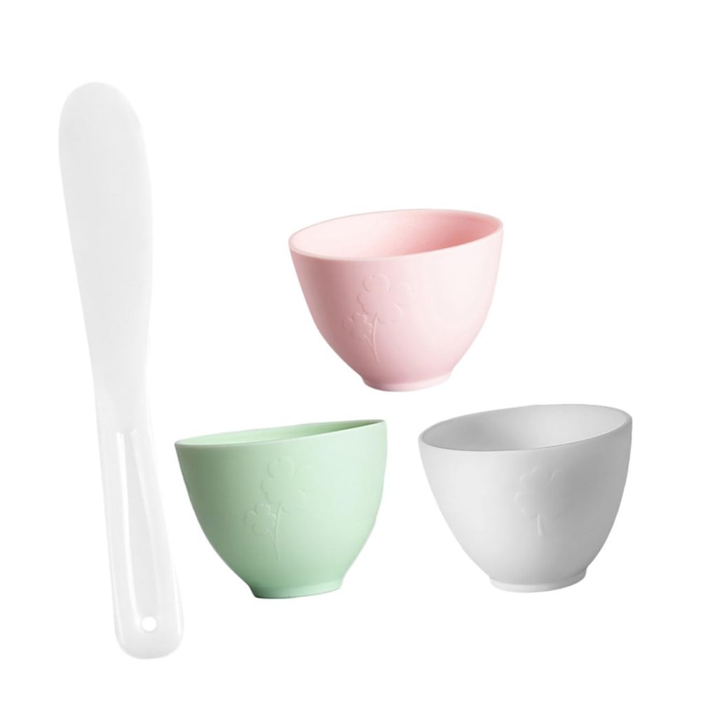 Baluue Diy Face Mask Mixing Bowl Set with Silicone Mixing Stick for Pink Green for Home and Beauty Salon Use Easy to Clean