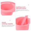 FOMIYES 1set Nonstick Silicone Wax Melting Bowl Stirring Stick Wax Container for Masks and Hair Removal Easy to Clean view 4