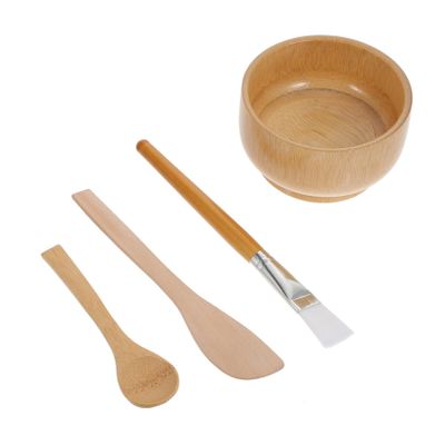 FRCOLOR 1set Wooden Facial Mask Bowl Mixing Tools for Easy Application and Mixing of Face Masks Compact and Lightweight Safe Materials for Travel Use