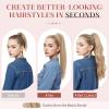 Human Hair Claw Clip Ponytail, Claw Clip Human Hair Ponytail,Effortless Application with Secure Hold,Style in Seconds,Quick Styling Solutions for Busy Lives 18"/113g Golden Brown Mix Bleach Blonde view 2