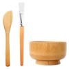 OHPHCALL 1Set Natural Wood Mask Mixing Bowl with Applicator Brush and Scraper Portable DIY Mask Accessories for Home Salon Use Skin-friendly Beauty Tools view 1