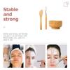 OHPHCALL 1Set Natural Wood Mask Mixing Bowl with Applicator Brush and Scraper Portable DIY Mask Accessories for Home Salon Use Skin-friendly Beauty Tools view 3