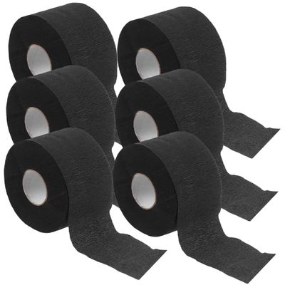 VINTORKY 6rolls Neck Covering Paper for Salon Stretchy Barber Neck Strips Lightweight and Adhesive Bands for Hair Cutting and Color Treatments Black