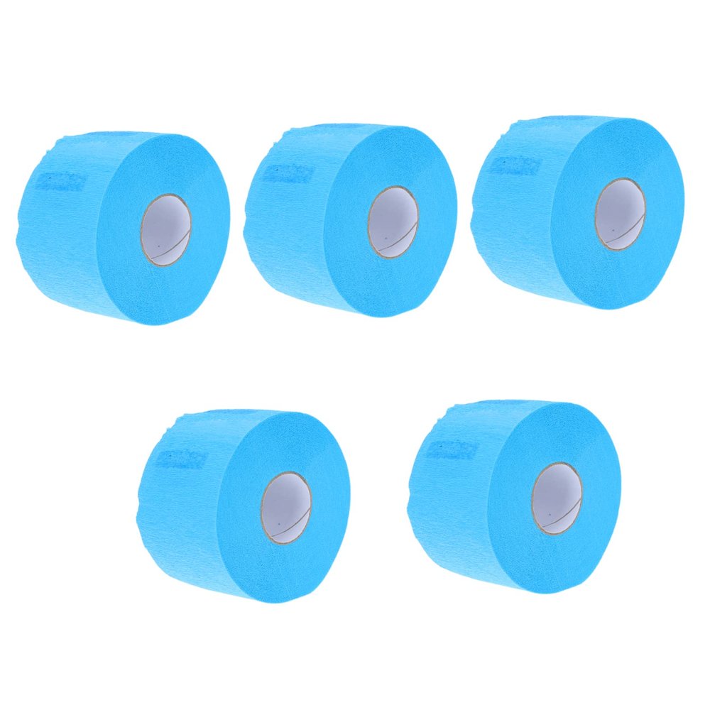 Baluue 5rolls Disposable Neck Covering Papers Protective Neck Strips for Salon Hair Styling Water-Resistant and Adhesive Blue for Client Comfort and Hair Management