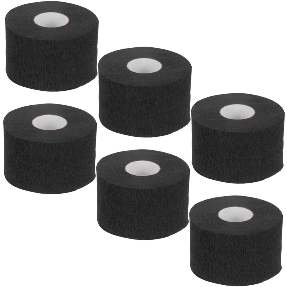 Didiseaon 6rolls Neck Protection Papers for Hair Cutting Disposable Barber Neck Strips for Salon Use Lightweight and Stretchy Design Black