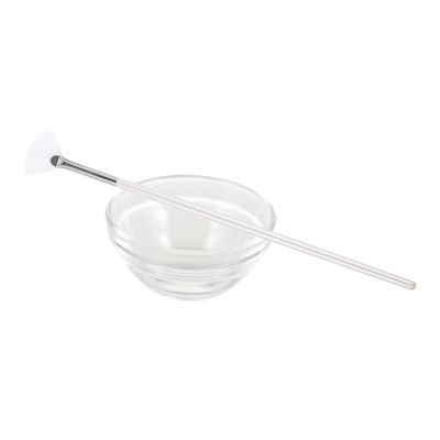 NOLITOY 2pcs Facial Mask Applicator Tool Set Fan Shaped Brush and Glass Bowl for Diy Skin Treatments and Spa Use Comfortable and Material for Application