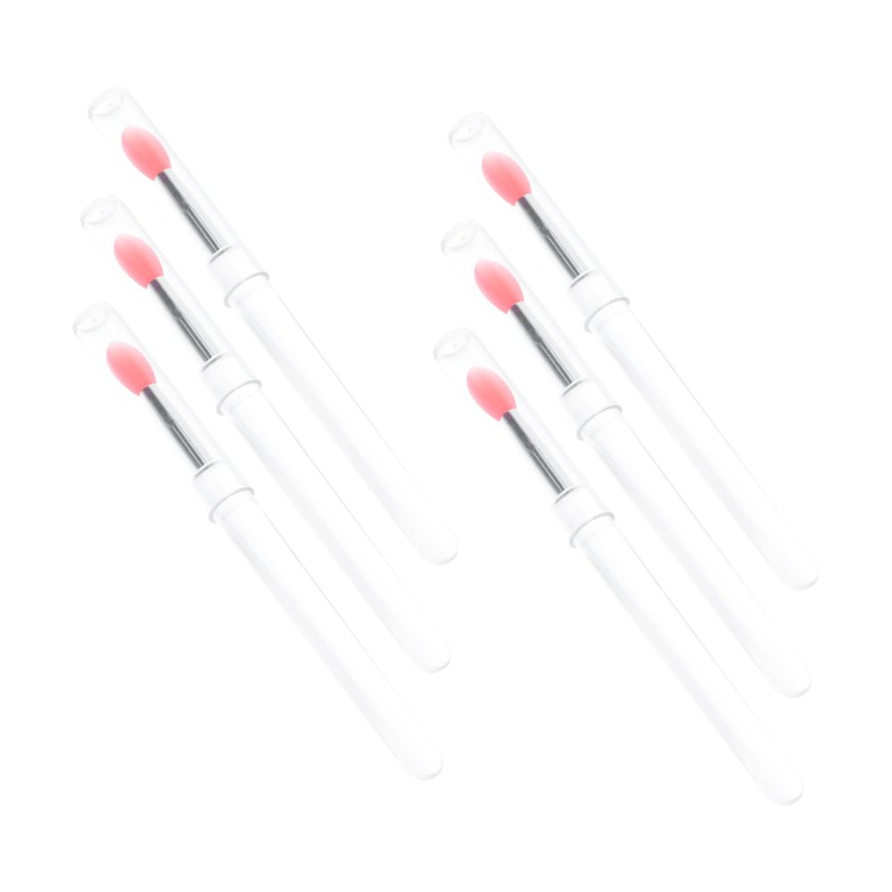 OHPHCALL 6pcs Silicone Lip Brush Covers Multi-functional Lip Balm and Eyeshadow Applicators for Makeup Easy to Carry for Travel and Daily Use