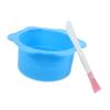 IWOWHERO Silicone Facial Mask Mixing Bowl for Treatments Easy to Clean Wax Melting Bowl with Handle for Face Masks and Wax Melting Blue Design view 1