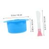 IWOWHERO Silicone Facial Mask Mixing Bowl for Treatments Easy to Clean Wax Melting Bowl with Handle for Face Masks and Wax Melting Blue Design view 2