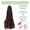 French Curl Crochet Braids Short French Curl Braiding Hair Pre Looped Crochet Hair for Black Women 16 Inch Box Braids Crochet Hair with Curly Ends French Curly Braiding Hair Extensions(T30) view 2