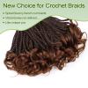 French Curl Crochet Braids Short French Curl Braiding Hair Pre Looped Crochet Hair for Black Women 16 Inch Box Braids Crochet Hair with Curly Ends French Curly Braiding Hair Extensions(T30) view 4