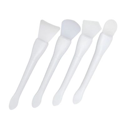 Baluue 4pcs Silicone Facial Mask Brush Applicators Double-ended Beauty Tools for Even Mud Application Soft Skin-friendly Design for Face Masks