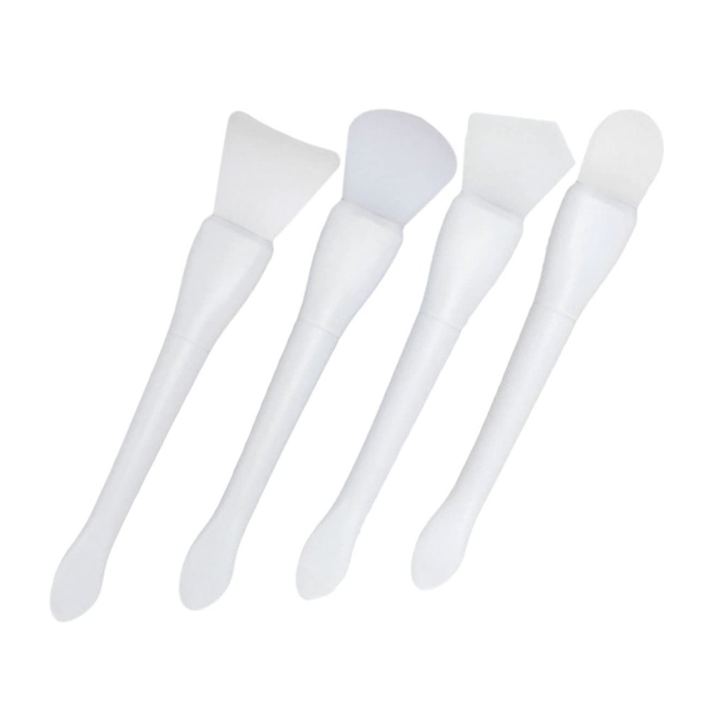 Baluue 4pcs Silicone Facial Mask Brush Applicators Double-ended Beauty Tools for Even Mud Application Soft Skin-friendly Design for Face Masks