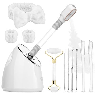 Pjordo Facial Steamer Spa Kit, Nano Ionic Face Steamer for Deep Cleaning Unclogs Pores, Warm Mist Humidifier Steamer for Face Home Sauna SPA, Self Care Valentines Day Gifts for Women
