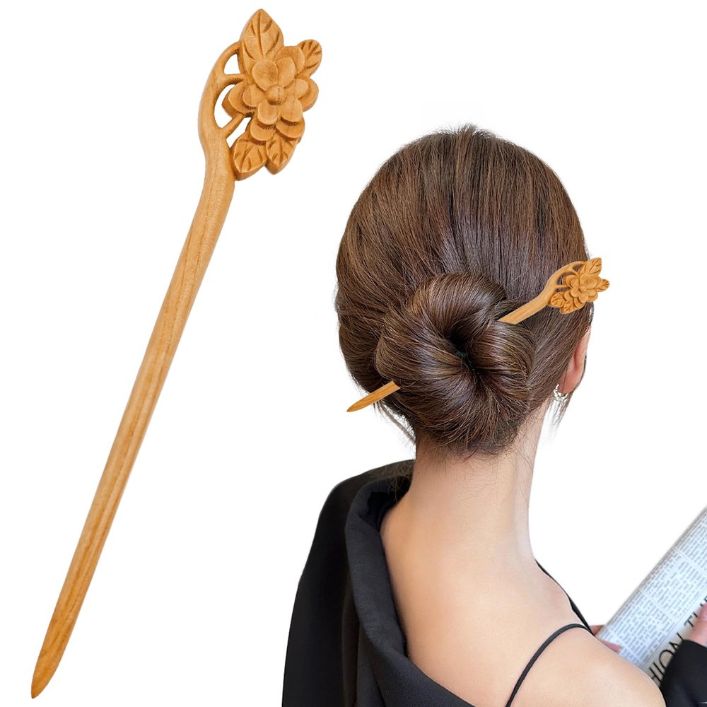 1 PACK Handmade Ancient Hair Sticks, Chinese Hair Sticks Flower Retro Hair Stick Pin, Hanfu Dressing Accessories Hair Chopsticks for Women Long Hair Christmas Unique Gifts Hair Accessories