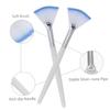 BIUDECO 5pcs Fan-shaped Facial Mud Mask Brushes Soft Flexible Bristles for Easy Application Skin Care Tool for Professionals and Makeup Beginners White view 3