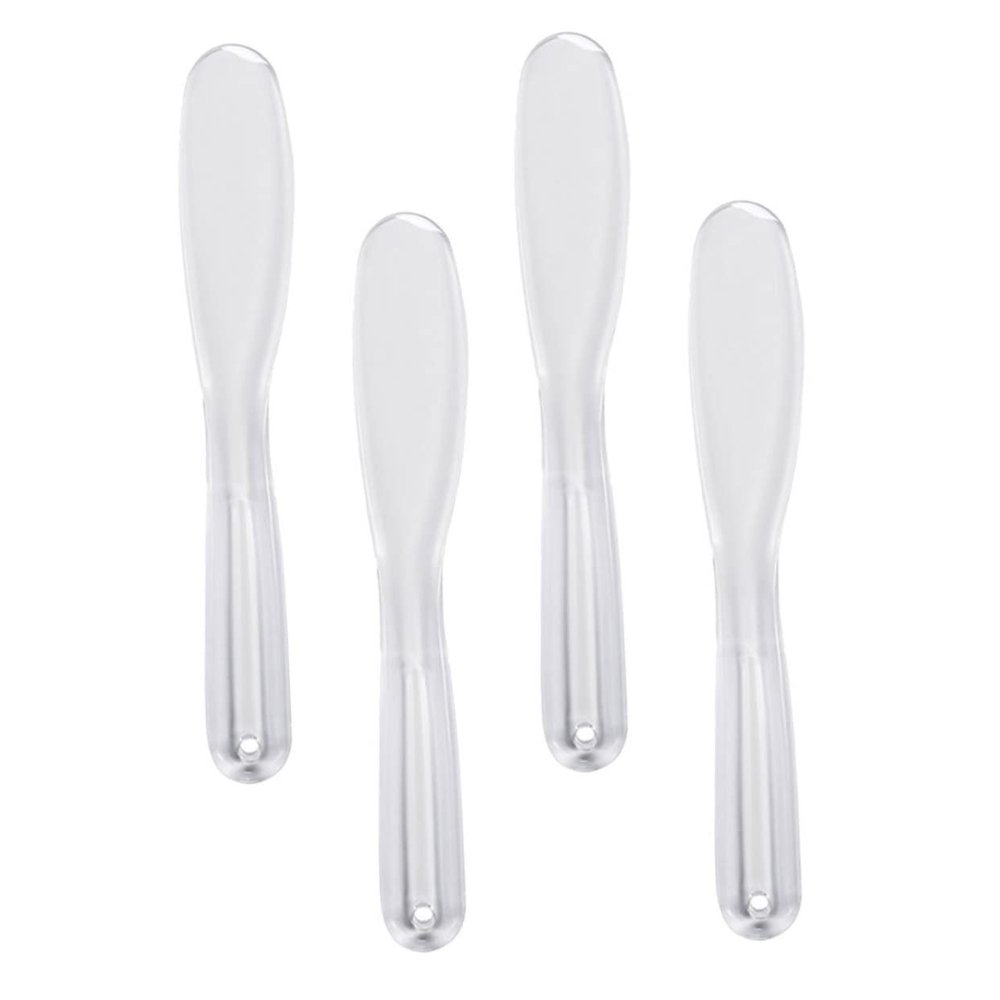 FOMIYES Facial Spoon Set 4pcs Plastic Mask Mixing Spatulas Ergonomic Design for Easy Application Safe Reusable