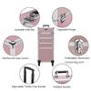 OmySalon Aluminum 4 in 1 Rolling Makeup Train Case, Travel Organizer Cosmetic Case, Cosmetology Display Suitcase Beauty Storage Luggage Lockable w/4 Removable Wheels (Pink) view 3