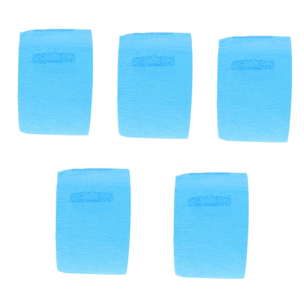 NOLITOY 5rolls Disposable Hairdressing Neck Papers of Protective Neck Strips and Elastic Covering Paper for Haircuts and Salon Use Blue
