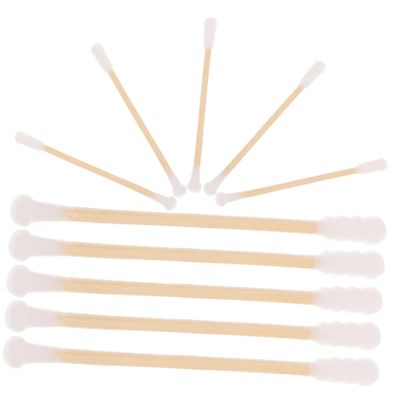 Baluue 100pcs Disposable Cotton Swabs for Care Double Ended Bamboo Sticks with Mushroom and Spiral Tips Safe Cotton Swabs for Hygiene and Ear Cleaning