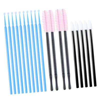 FRCOLOR 1set Eyebrow Eyelash Cleaning Tools Disposable Eyelash and Eyebrow Cleaning Kit Sticks Nylon Spiral Brushes Large Cotton Swabs Random for Home