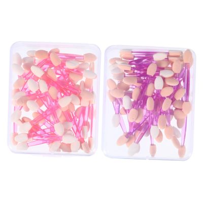 Baluue 100pcs Double-ended Eyeshadow Brush Sponge Applicators for Makeup Travel-friendly Eye Shadow Brushes for Daily Use and Special Occasions