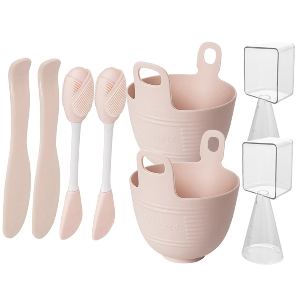 BIUDECO 2sets Silicone Face Mask Mixing Bowls with Brush Diy Facial Mixing Tool for Home Versatile Supplies for Skincare Enthusiasts and for Friends
