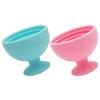 Baluue 2pcs Silicone Makeup Sponge Holders Elegant Organizers for Beauty Sponges Easy Clean Brush Cleaning Bowl with Suction Base Mint Blue Pink Colors view 1