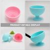 Baluue 2pcs Silicone Makeup Sponge Holders Elegant Organizers for Beauty Sponges Easy Clean Brush Cleaning Bowl with Suction Base Mint Blue Pink Colors view 3