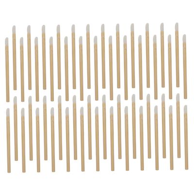 FRCOLOR 50pcs Wooden Handle Lip Brushes Disposable Lipstick Applicators for Precise Makeup Application Eco-friendly Design for Daily and Professional Use