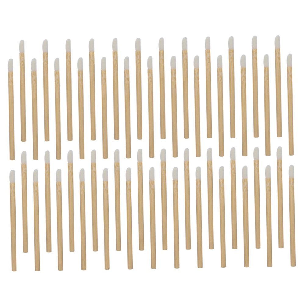 FRCOLOR 50pcs Wooden Handle Lip Brushes Disposable Lipstick Applicators for Precise Makeup Application Eco-friendly Design for Daily and Professional Use