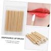 FRCOLOR 50pcs Wooden Handle Lip Brushes Disposable Lipstick Applicators for Precise Makeup Application Eco-friendly Design for Daily and Professional Use view 2