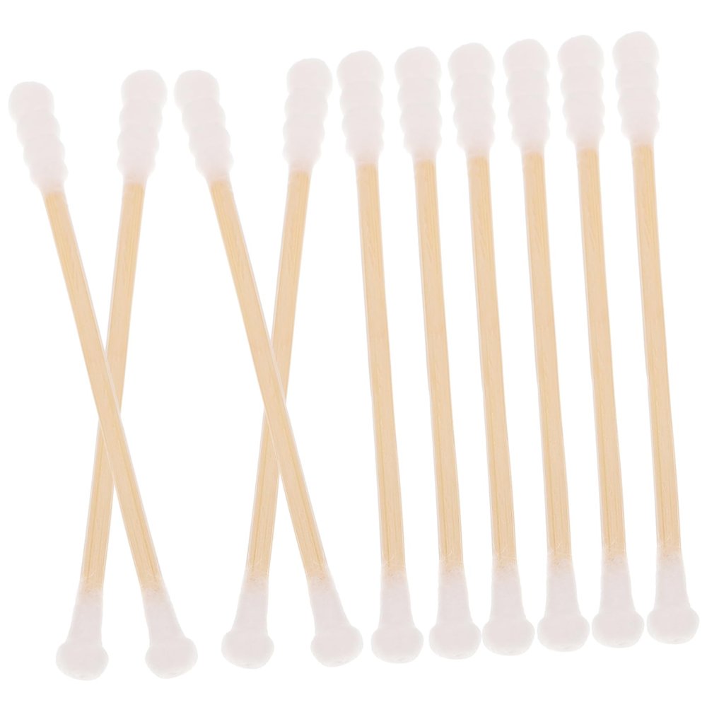 FOMIYES 100pcs Disposable Cotton Swabs Double Ended Bamboo Sticks for Care Soft and Skin-friendly for Newborn Hygiene