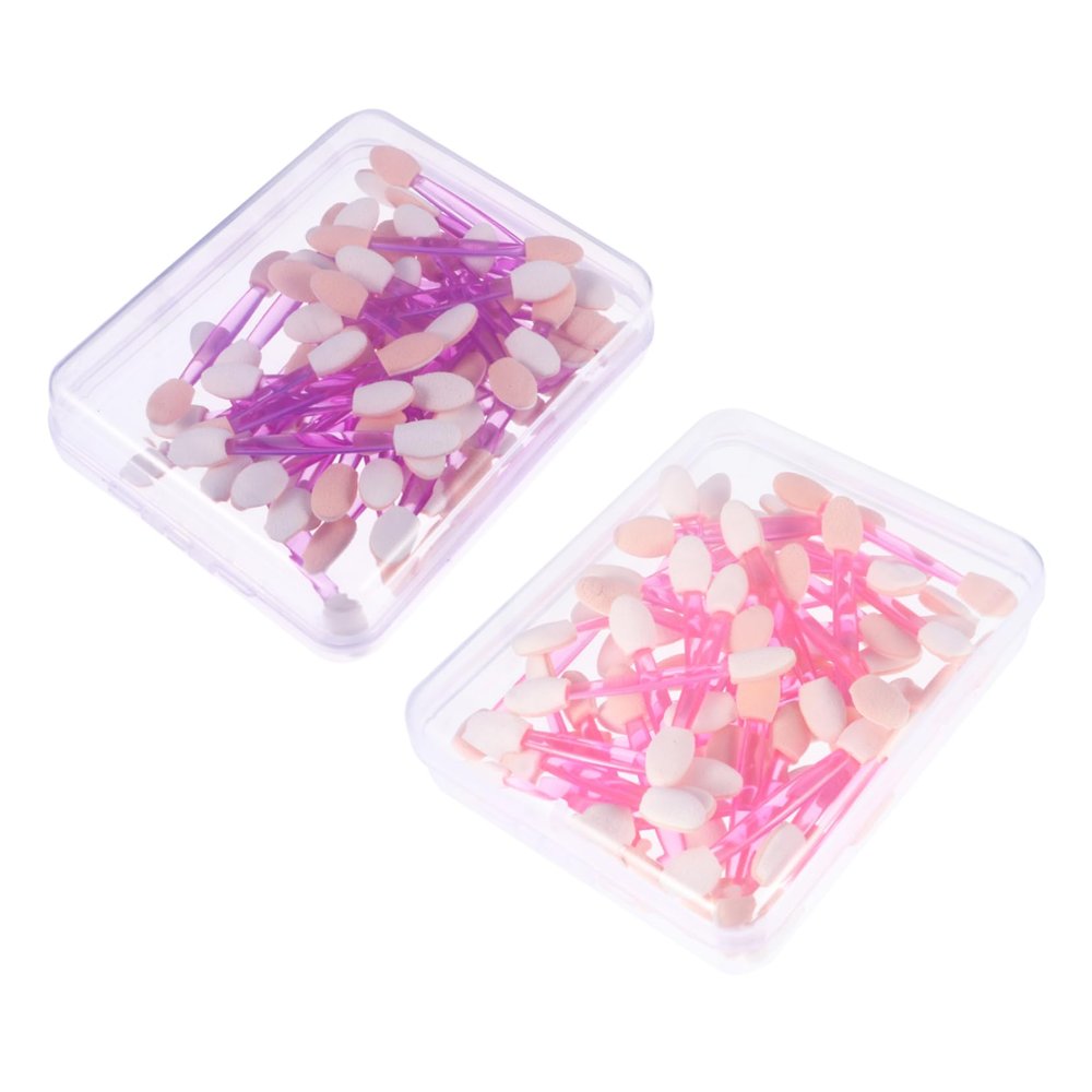 Gogogmee 100pcs Double-ended Eyeshadow Sponge Applicators Eye Makeup Brushes for Daily Use Handle Skin-friendly Design