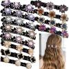 12pcs Sparkling Crystal Stone Braided Hair Clips,Braided Duckbill Clips with 3 Small Clips Double Layer Braided Hair Clips Bang Hairpin Rhinestone Hair Barrette Accessories for Women/Girls view 1