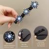 12pcs Sparkling Crystal Stone Braided Hair Clips,Braided Duckbill Clips with 3 Small Clips Double Layer Braided Hair Clips Bang Hairpin Rhinestone Hair Barrette Accessories for Women/Girls view 2