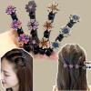 12pcs Sparkling Crystal Stone Braided Hair Clips,Braided Duckbill Clips with 3 Small Clips Double Layer Braided Hair Clips Bang Hairpin Rhinestone Hair Barrette Accessories for Women/Girls view 4