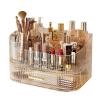 360 Rotating Stackable Clear Storage Drawers Vanity Organizer, Portable Makeup Storage Box for Countertop, Bathroom Bedroom Desk Cosmetic Display Cases, Ideal Gifts for Women (Clear white + 1 drawer) view 1