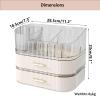 360 Rotating Stackable Clear Storage Drawers Vanity Organizer, Portable Makeup Storage Box for Countertop, Bathroom Bedroom Desk Cosmetic Display Cases, Ideal Gifts for Women (Cream white + 2 drawers) view 2