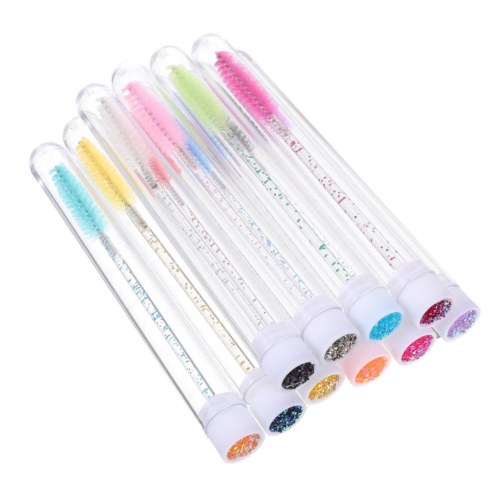 Baluue 20pcs Portable Decorative Eyelash Brush Comb with Crystal Design for Makeup Lightweight Disposable Mascara Wands for Eyebrow and Eyelash Applications