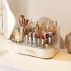 360 Rotating Stackable Clear Storage Drawers Vanity Organizer, Portable Makeup Storage Box for Countertop, Bathroom Bedroom Desk Cosmetic Display Cases, Ideal Gifts for Women (Cream white + 1 drawer) view 4