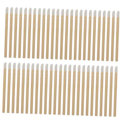 OHPHCALL 50pcs Lipstick Applicators Wooden Lip Brush for Smooth Lip Makeup Mascara Applicator for Beauty