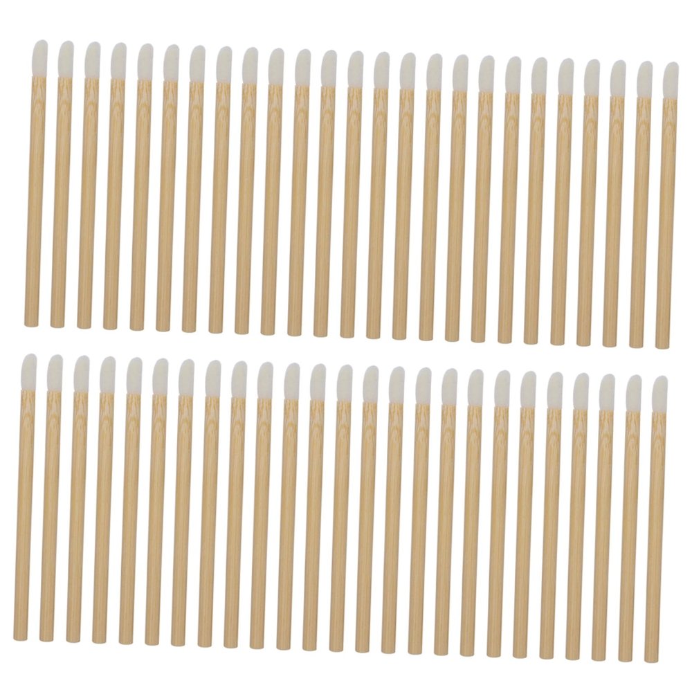 OHPHCALL 50pcs Lipstick Applicators Wooden Lip Brush for Smooth Lip Makeup Mascara Applicator for Beauty